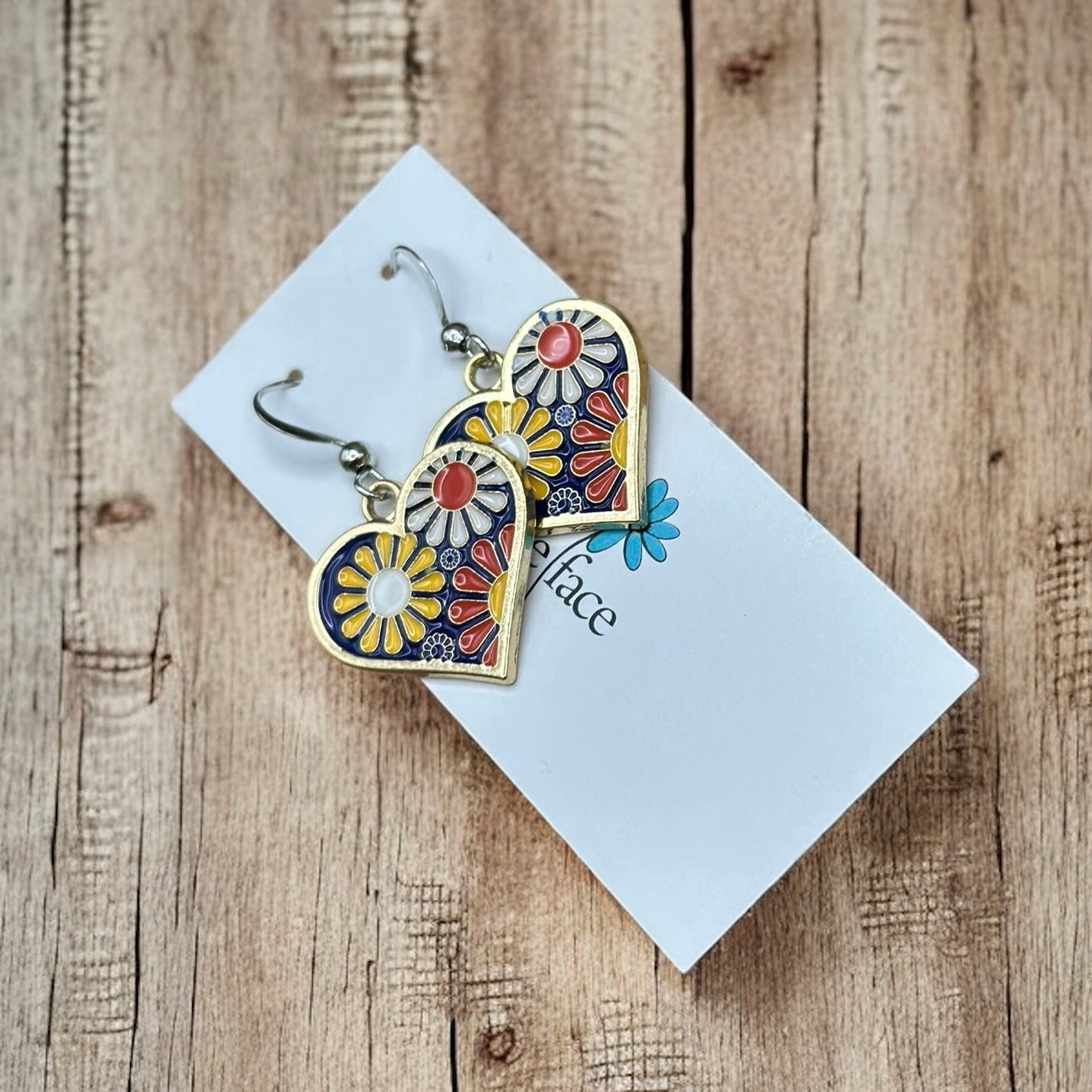 Retro Flower Power Earrings – Colorful Enamel Dangles, Hypoallergenic & Lightweight