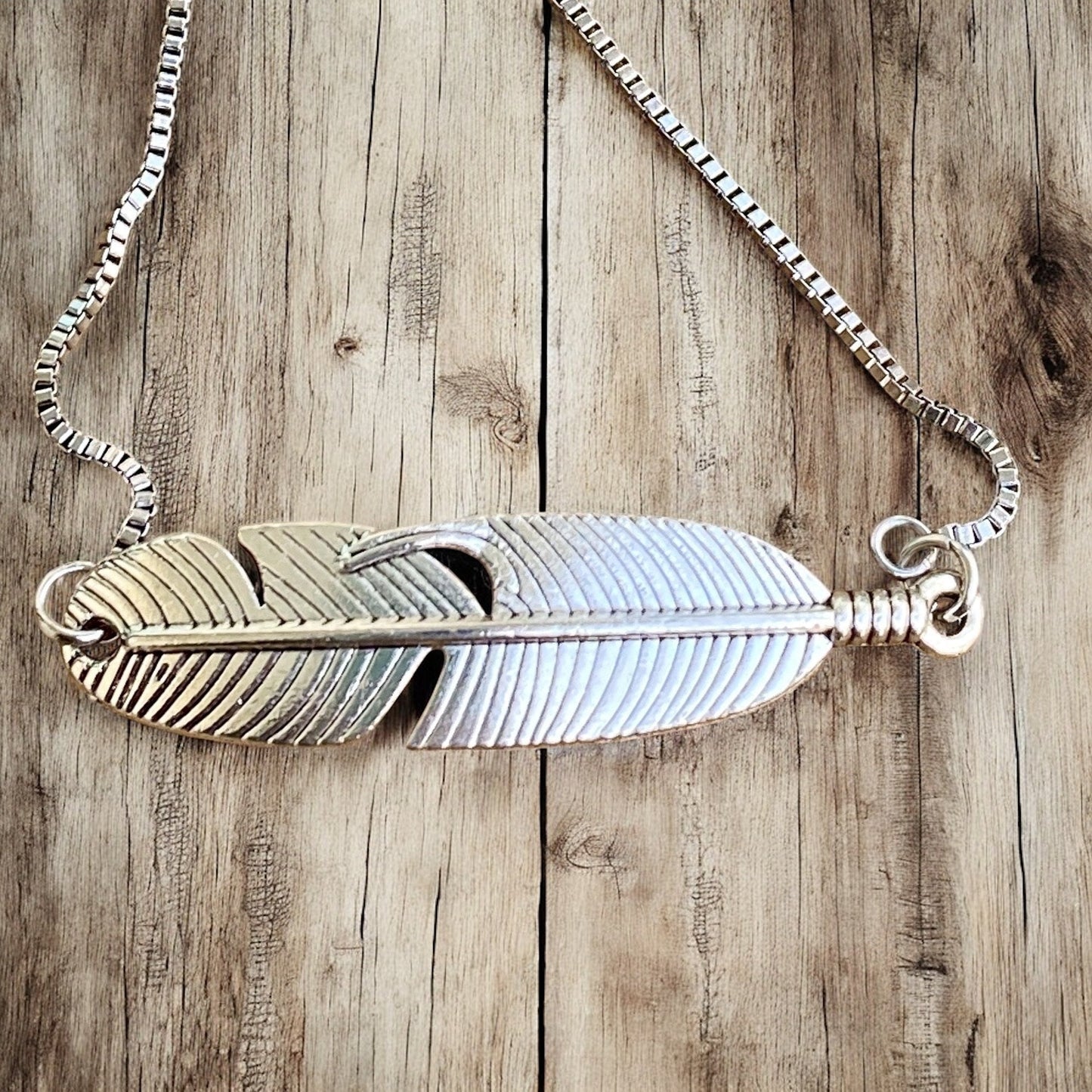 Adjustable Bracelet - Silver Feather