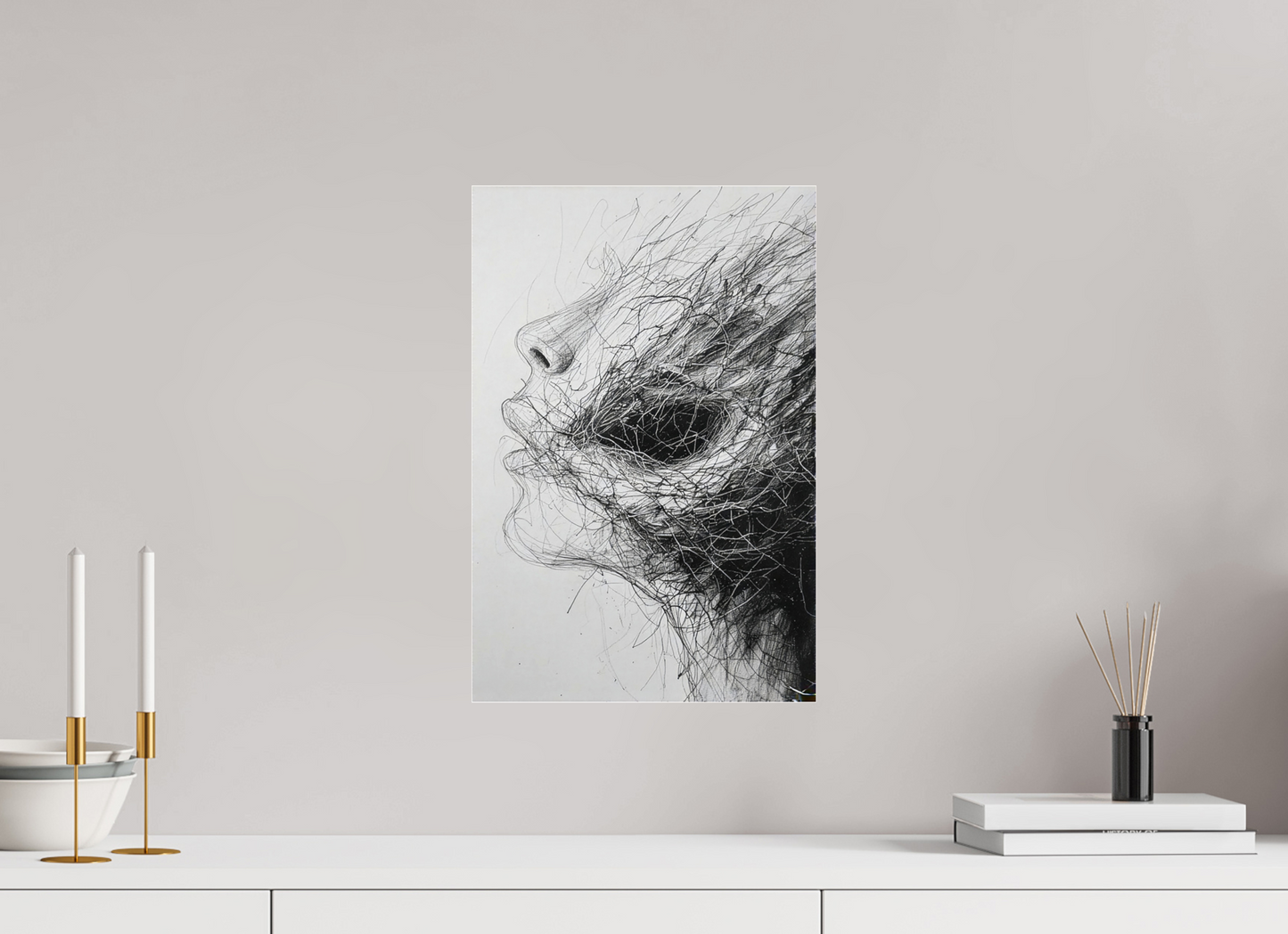 30 x 45 cm, Photo Print Under Acrylic Glass A face of roots