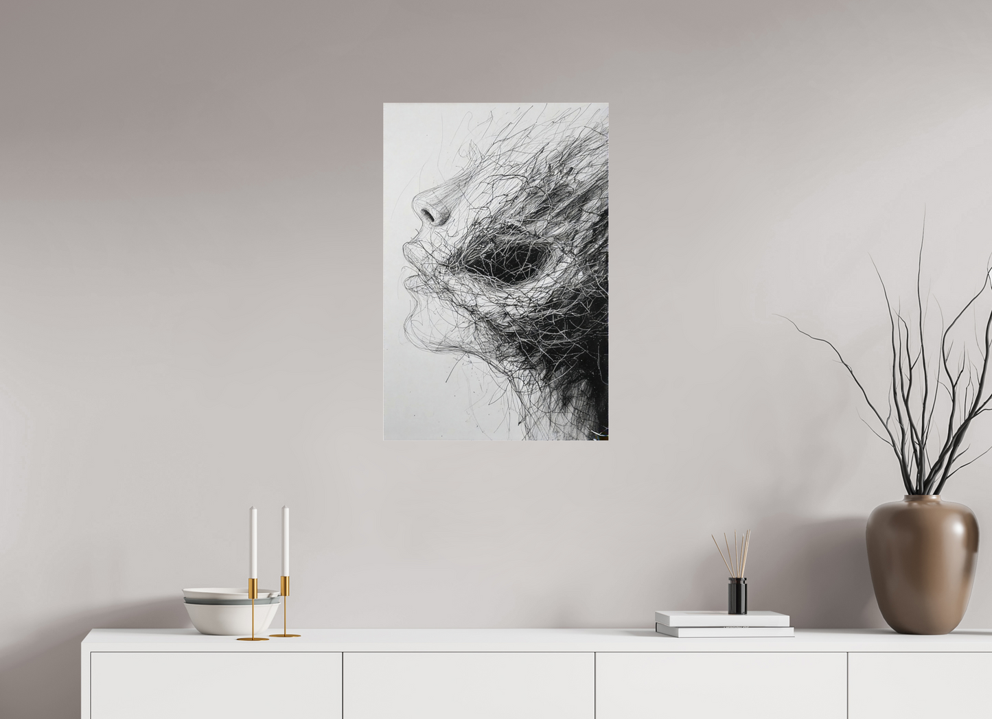 50 x 75 cm, Photo Print Under Acrylic Glass A face of roots
