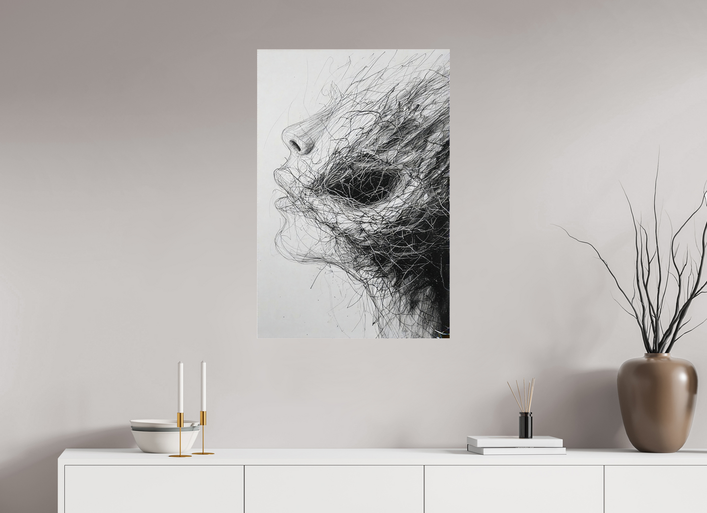 60 x 90 cm, Photo Print Under Acrylic Glass A face of roots