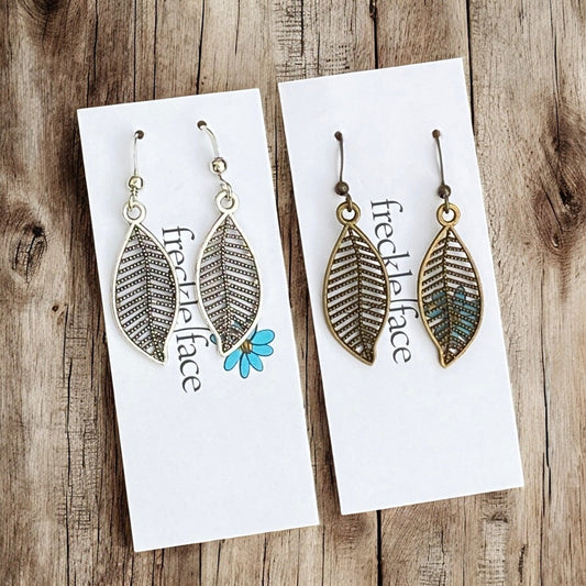 Filigree Leaf Earrings – Lightweight Nature-Inspired Dangles