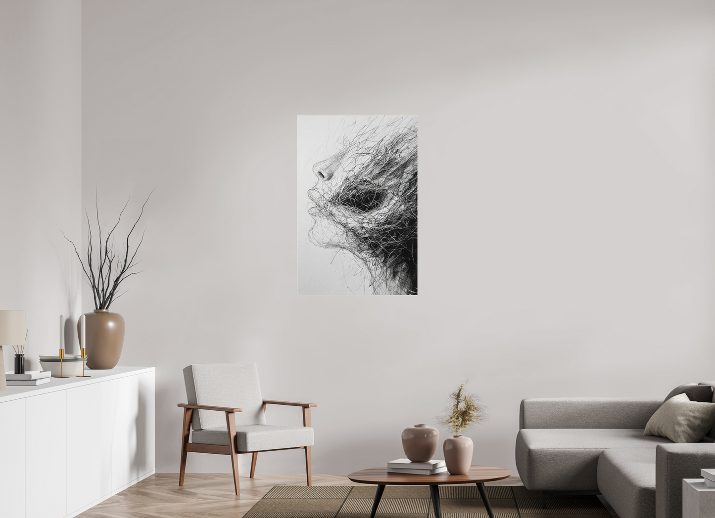 70 x 105 cm, Photo Print Under Acrylic Glass A face of roots