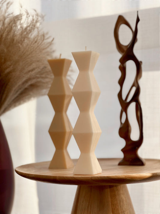 ZigZag Soy Wax Candle: Geometric Home Decor