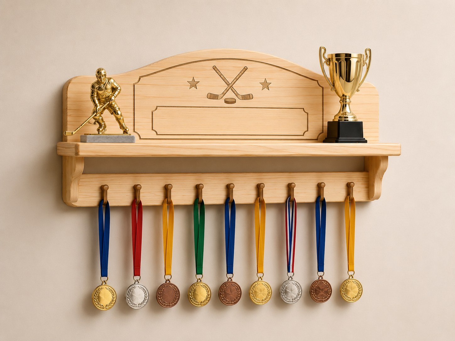 Hockey Medal + Trophy Holder
