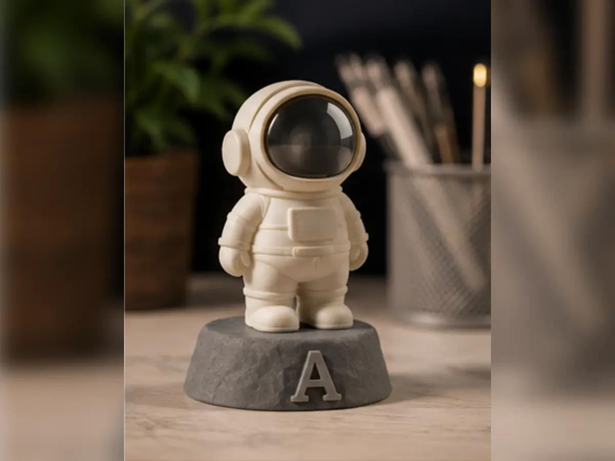 3D-Printed Astronaut Initial Figure