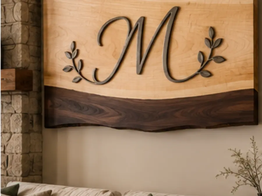 Live-Edge Monogram Family Sign