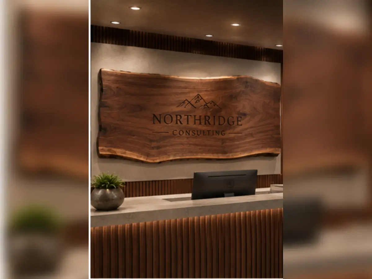 Live-Edge Office Reception Sign