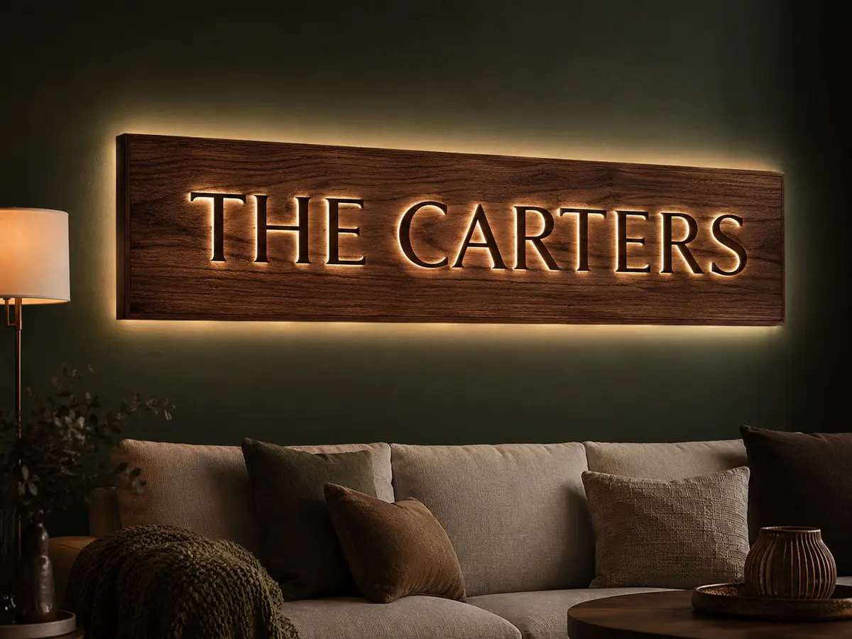 Backlit Family Name Sign
