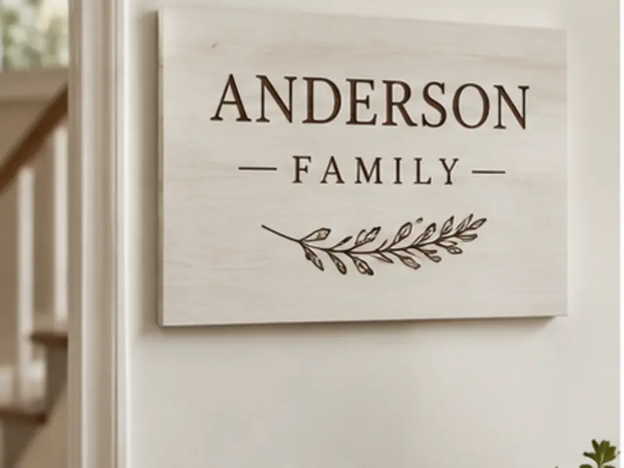 Minimal Maple Family Name Sign