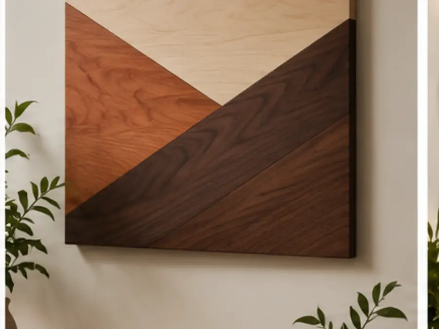 Three-Wood Geometric Wall Art