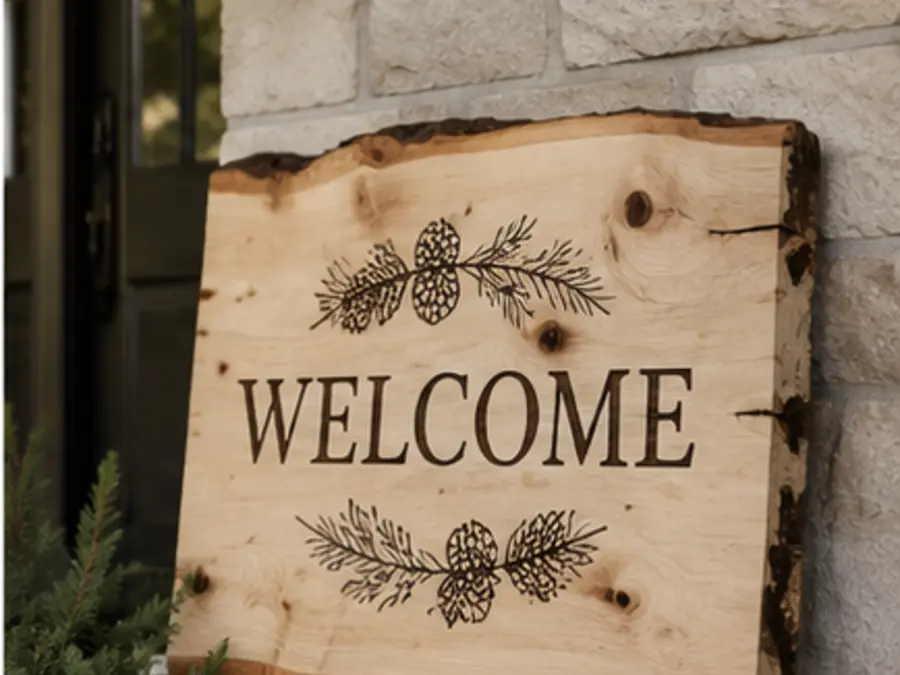 Live-Edge Pine Porch Welcome