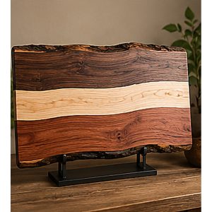 Live Edge Three Wood Artisan Panel - Creative Oasis