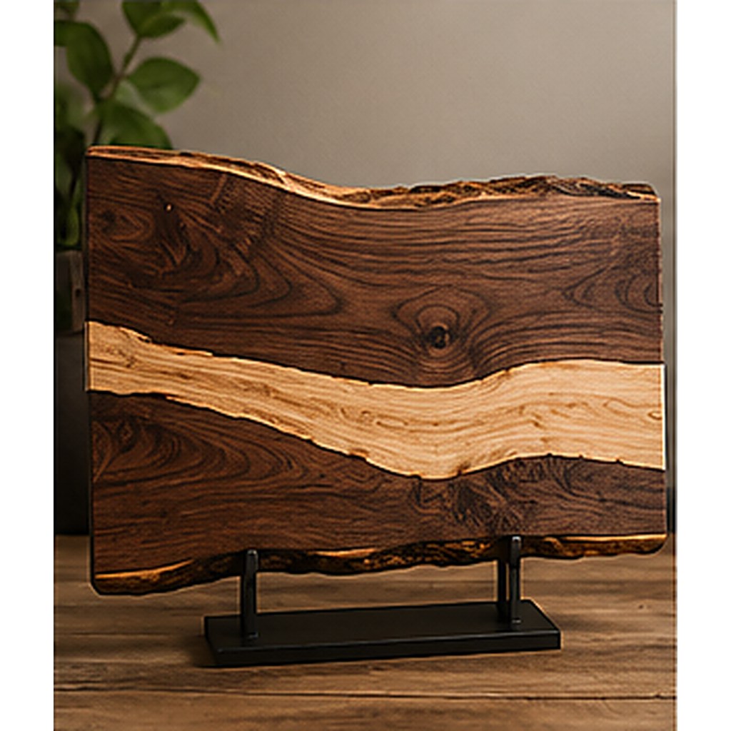 Live Edge Walnut Maple Statement Panel - Creative Oasis