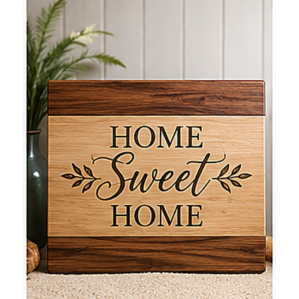Maple Walnut Home Sweet Home Sign - Creative Oasis