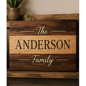 Walnut Maple Family Name Sign - Creative Oasis