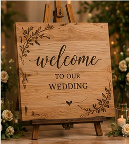 Oak Engraved Welcome