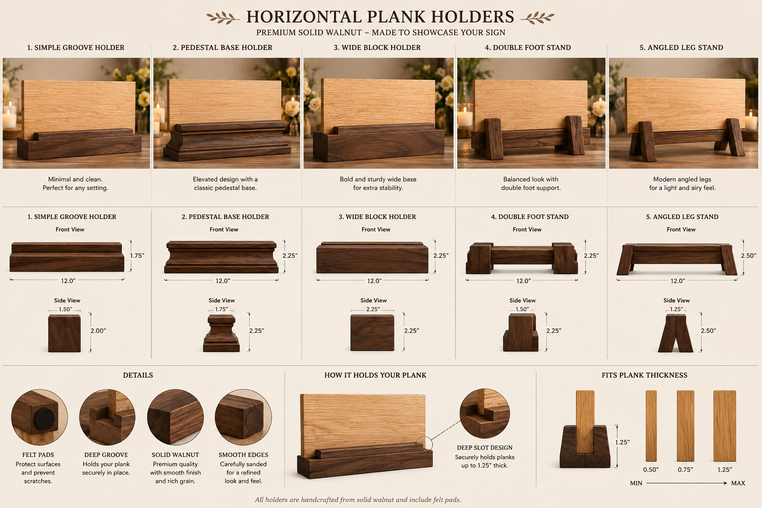 Horizontal Plank Holder Collection