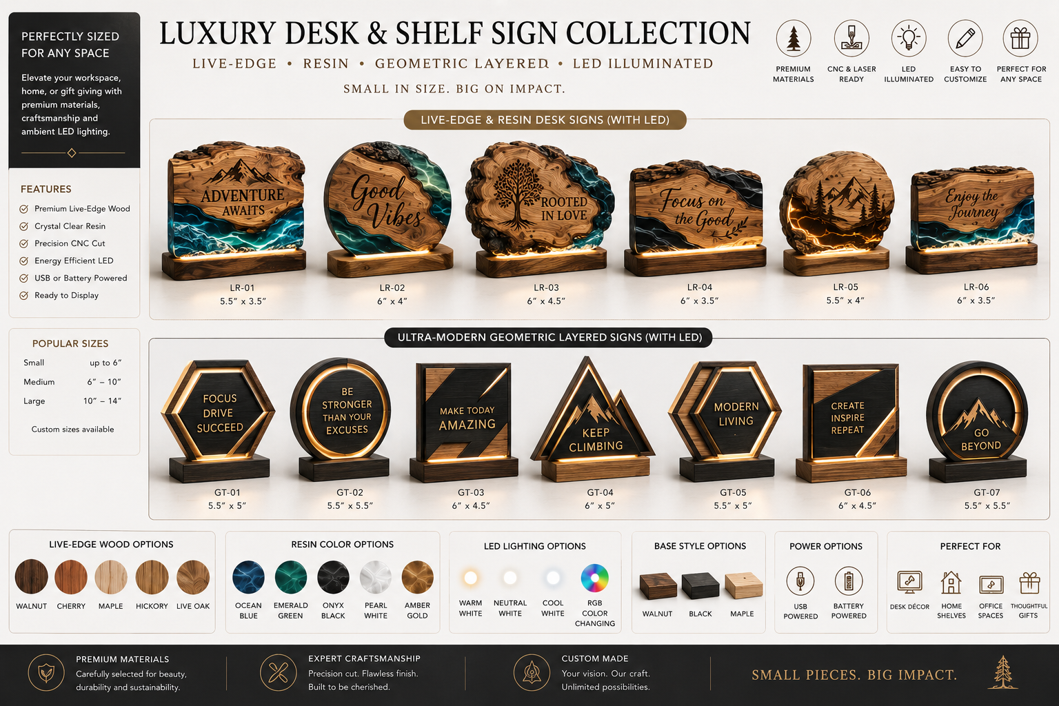 Luxury Desk & Shelf Sign Collection