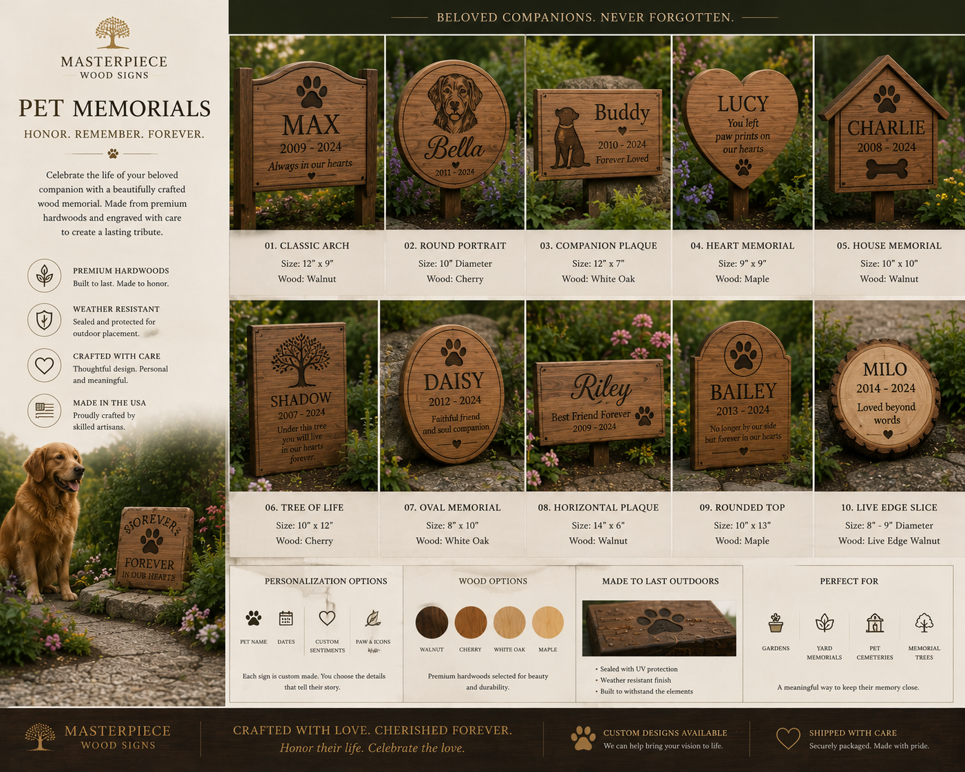 Pet Memorials Catalogue