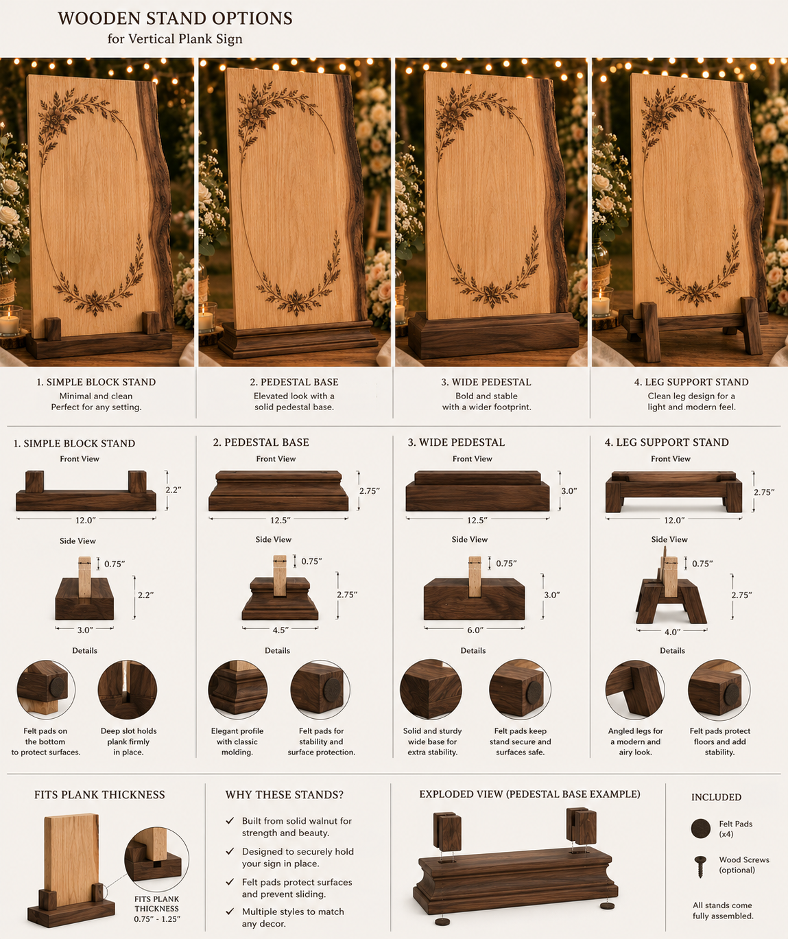 Wooden Stand Options